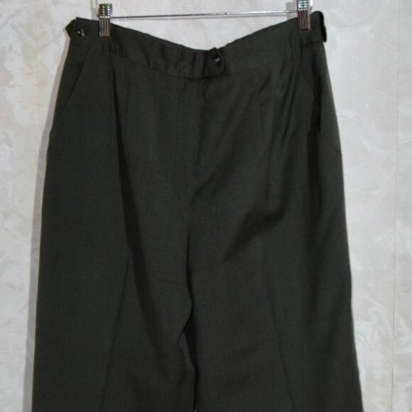 Vintage Harvé Benard Dark Gray Wool Pleated Trousers | Size 12 - Picture 1 of 5